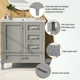 thumbnail image 2 of 30" Bathroom Vanity , Modern Bathroom Cabinet with Sink Combo Set, Bathroom Storage Cabinet with a Soft Closing Door, 3 Drawers and Solid Wood Frame, Grey, 2 of 9