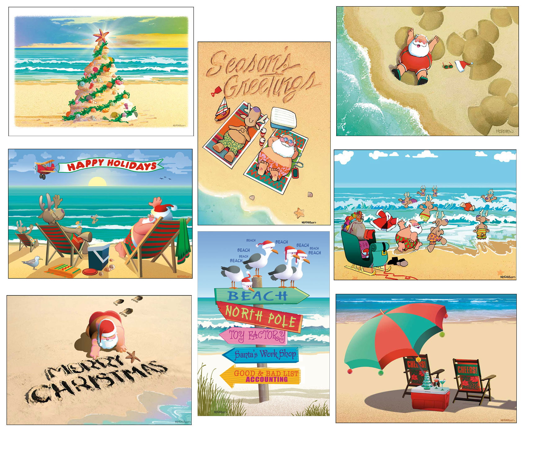 Beach Christmas Card Variety Pack 24 Cards & 25 Envelopes - Walmart.com - Walmart.com