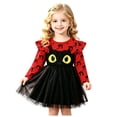thumbnail image 2 of Kogui Toddler Girls Winter Long Sleeve Tutu Sundress Holiday Halloween Casual Party Attire (Red, 5-6 Years), 2 of 8