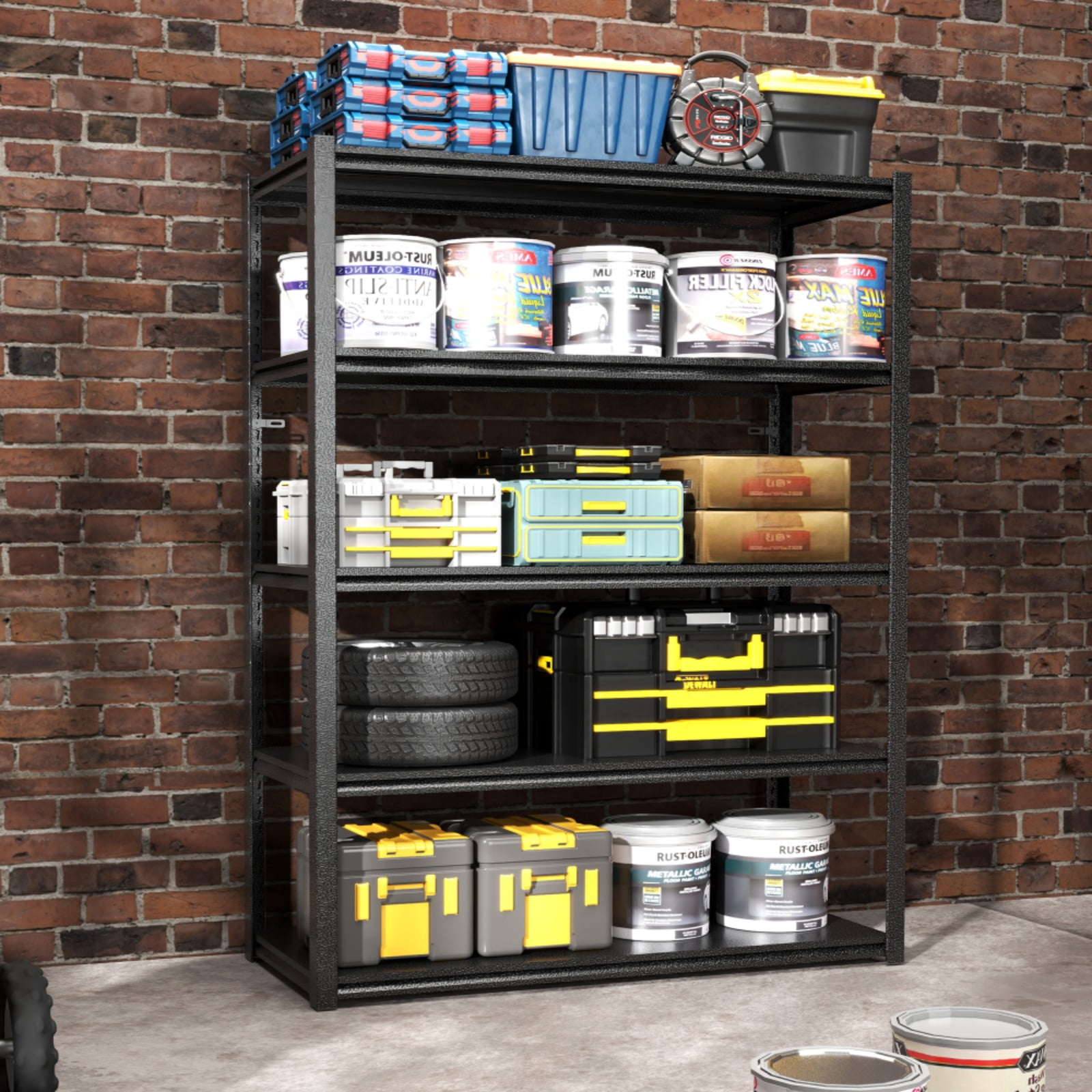 Metal Shelves for Storage Garage Shelving 2000LBS Heavy Duty Storage Shelves Adjustable Garage Shelf Industrial Shelving Unit Storage Utility Rack