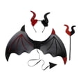 thumbnail image 2 of Conjunto de Disfraz de Diablo jinwen Rojo y Negro para Halloween, 2 of 8