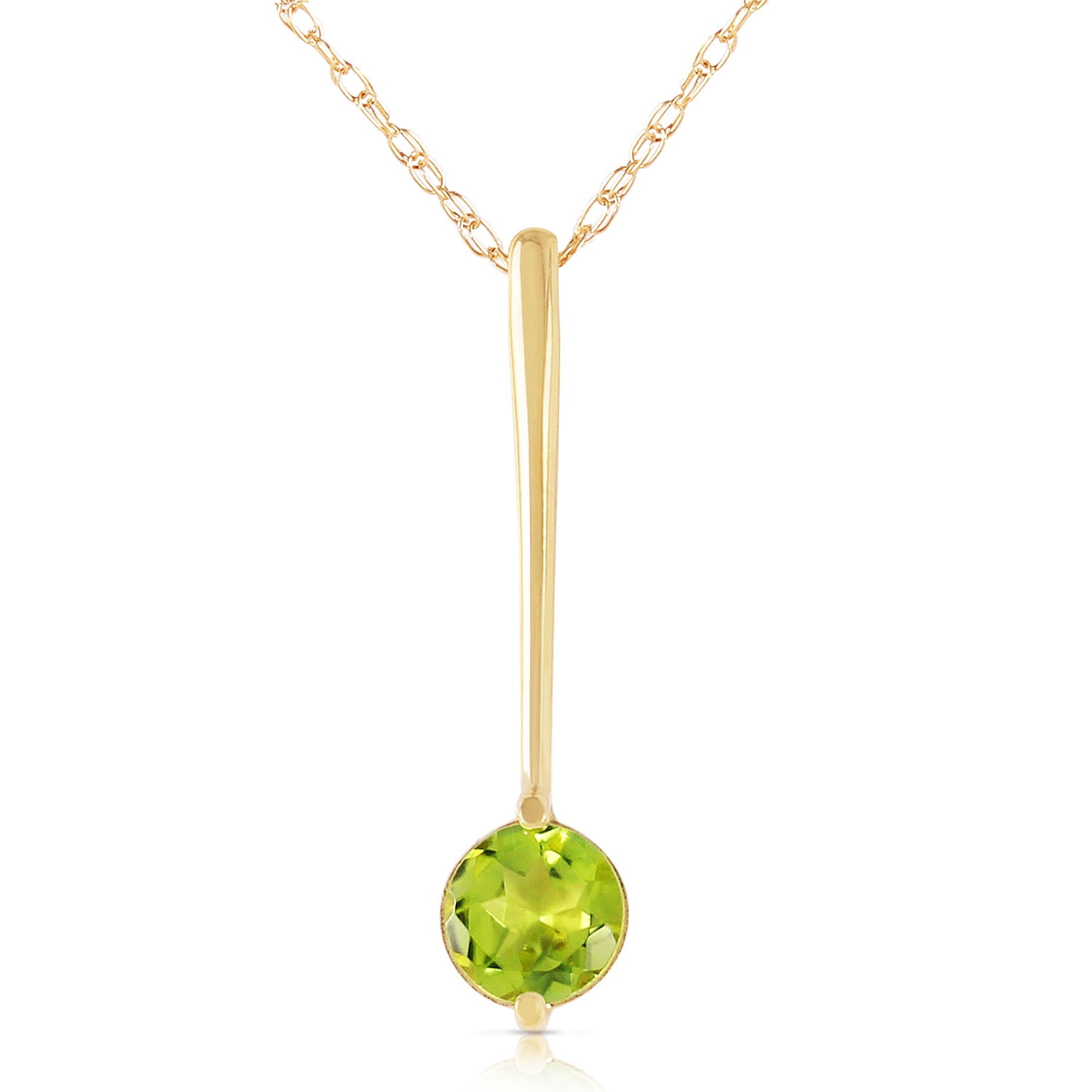 Galaxy Gold 14K Solid Gold Natural Peridot Necklace for Women - Yellow Gold Fine Jewelry