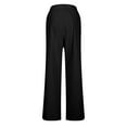 thumbnail image 5 of Clearance Women Cotton Linen Training Pants Elastic High Waist Pull On Stretch Trousers Drawstring Adjustable Wide Leg Long Pants Comfort Casual Running Cycling Workout Sweatpant with Pockets, 5 of 6