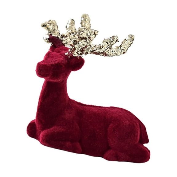 Christmas Deer Figurines,Deer Model,Realistic Reindeer Figurines with Glittered Antlered and Feet Centerpieces
