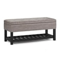 thumbnail image 1 of Lomond Banc Ottoman de Rangement Rectangulaire 43 Po en Similicuir Gris Vieilli, 1 of 9