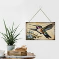 thumbnail image 6 of Hummingbird Decor Wall Decor Hanging Wall Art Wood Plaque Signs for Girls Dorm, Vintage Decor, Bird Wall Art Ready to Hang for Office Living Room Home Decorations 10"x16", 6 of 8