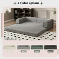 thumbnail image 5 of Convertible Sofa Couch Sleeper Sofa Bed w/Corduroy Fabric, 78.5'' Foldable Upholstered Compressed Floor Couch for Living Room, Apartment No Assembly Required (Gray), 5 of 7