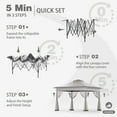 thumbnail image 5 of Bezseller 11x11 Pop up Gazebo, Outdoor Waterproof Gazebo Tent for Outdoors, Light Gray, 5 of 12