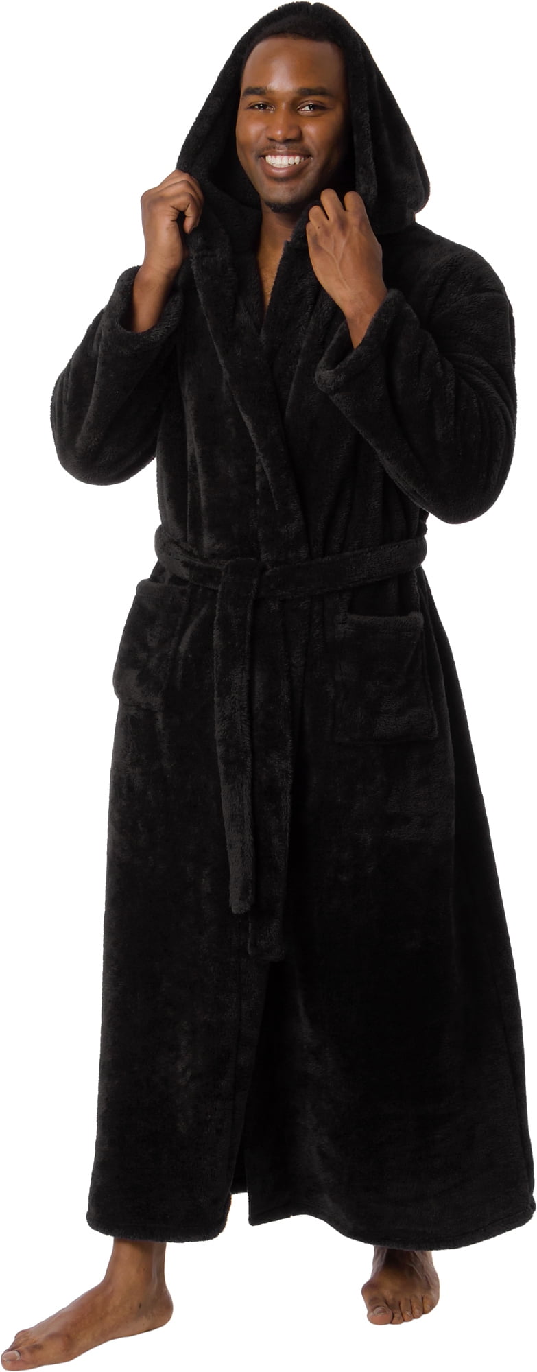 Ross Michaels Mens Robe Big & Tall with Hood Long Plush 400GSM Luxury