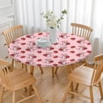thumbnail image 3 of Pink Cow Strawberry Pattern Round Fitted Tablecloth with Elastic Edge,Dining Table Cover Waterproof,Outdoor Round Tablecloth for Camping,Dining,Indoor and Outdoor, 3 of 7