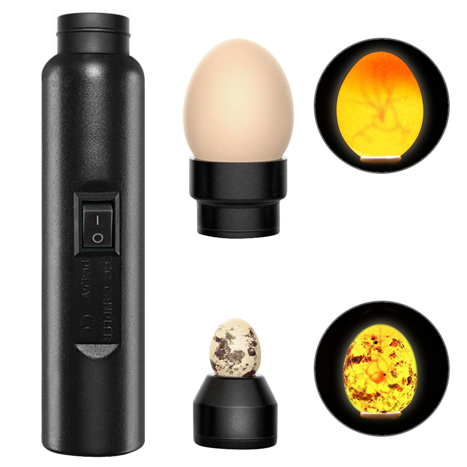 Baluue Light Egg Candler Candling Lamp Egg Incubator Egg Candler Tester LED Light Poultry Bright Flashlight Candling Lamp Incubator 