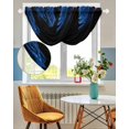 thumbnail image 3 of Waterfall Valances for Windows, Blue Rose Kitchen Sheer Valance Curtains, Vintage Abstract Garden Flower Floral Black Rod Pocket Elegant Swag Valances for Living Room Bedroom, 47.2"x38.5", 1 Panel, 3 of 8