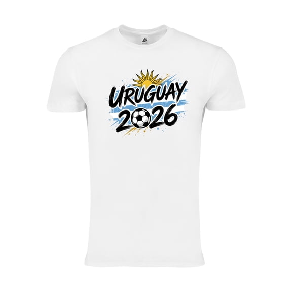 Uruguay Flag Graphic T-Shirt World Cup 2026 – Unisex Soccer Fan Shirt – Uruguay Supporter Tee - White - 3XL