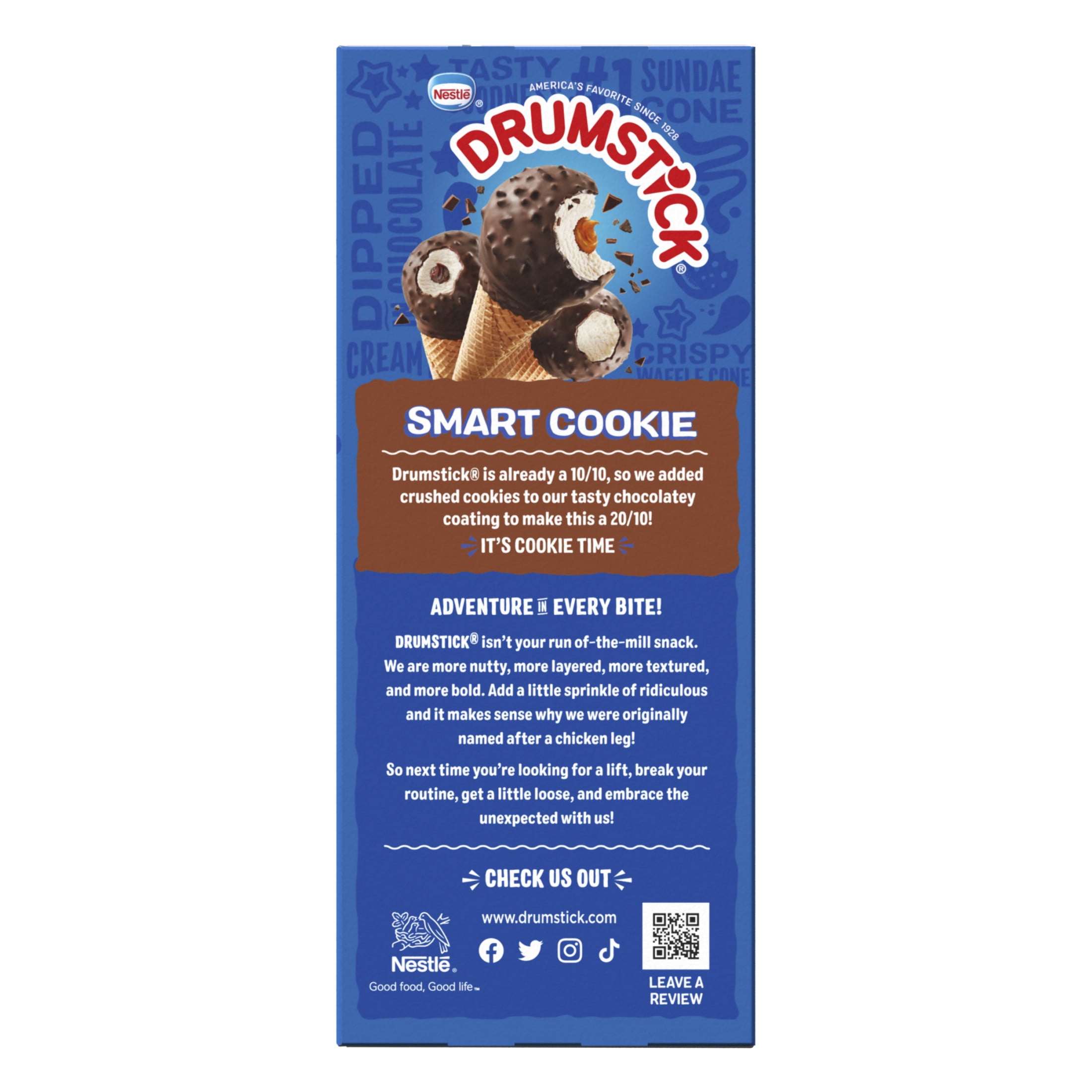 Drumstick Cookie Dipped Vanilla Sundae Cones Variety Pack, Kosher, 8 Count