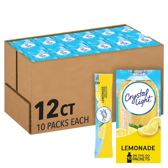 2 Pack-Crystal Light Sugar-Free Lemonade On-The-Go Powdered Drink Mix 120 Count Packaing may vary