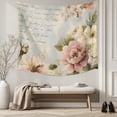 thumbnail image 5 of Farmhouse Pink Floral Tapestry for Bedroom Wall Hanging Tapestry, Spring Vintage Botanical Flowers Ceiling Backdrop Tapestries Poster Blanket Wall Decor for Teens Room Living Room Dorm 39" x 59", 5 of 8