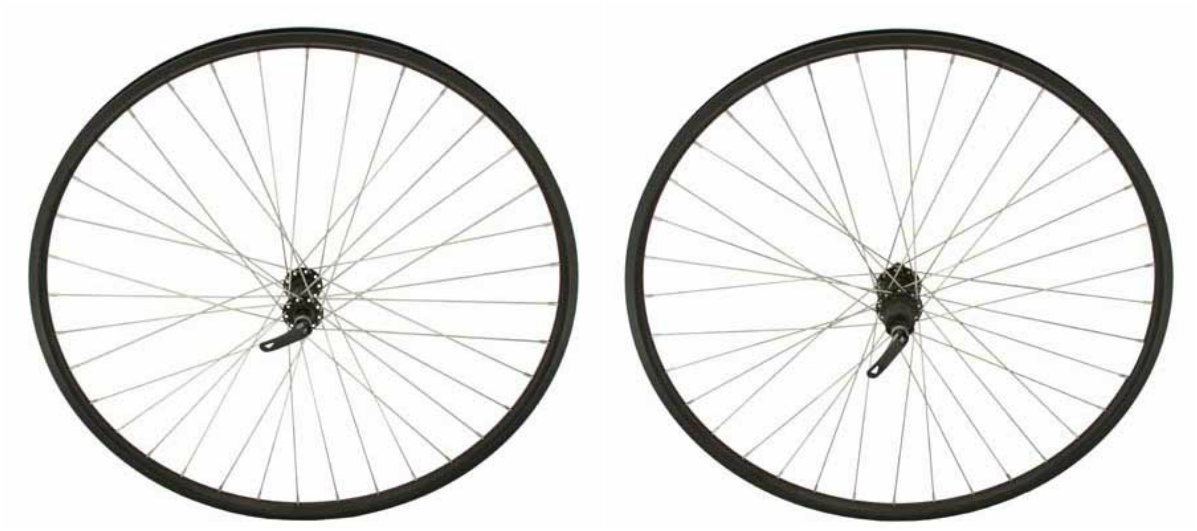 Black Alloy 700C 36 Spoke 14g 3/8 Quick Release Axle. Wheel set. Front