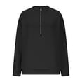 thumbnail image 4 of Stamzod Fall Fashion Half Zip Sweatshirt Women Long Sleeve Crew Neck Sweatshirts Women Casual Loose Pullover Tops Black-1 XXL, 4 of 6