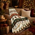 thumbnail image 3 of Southwestern Tribal Geometric Pattern, Cozy Woodland Scene, Warm Flannel Blanket for Cabin and Lodge with Detailed Artwork, Art Lovers Housewarming Gift, Artistic Home Decor, 3 of 9