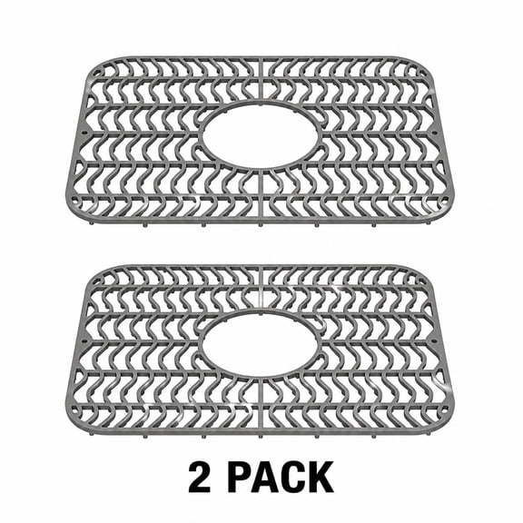 2Pcs Sink Protector Mat Nonslip Kitchen Sink Mat Flexible Silicone Drain Pad Silicone Pad with Drain Hole Dishwasher Safe for Kitchen Tableware Dishes