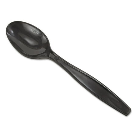 Dixie PTH53C Individually Wrapped Heavyweight Teaspoons - Black (1000/Carton)