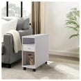 thumbnail image 6 of 20 Inch Rolling Chairside Table Single Drawer 2 Open Shelves Crisp White, 6 of 6