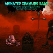 Yescom Halloween Crawling Baby Zombie Creeping Prop Scary Ghost Baby Doll Haunted Home Decor Sound Sensor Flashing Eyes 2026