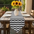 thumbnail image 6 of Black Ripple Table Runner 48 Inches Long Black Striped Simple Grey Geometric Abstract Table Runners for Dining Room Tabletop Dresser Scarf Home Party Banquet Wedding Holiday Decoration, 6 of 9