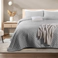 thumbnail image 1 of Colcha Ligera Dreamlabcon 2 Fundas de Almohada, Capitonado, Ultra Suave. Hipoalergénico. Edrecolcha para Cama. Edredón para Verano y Todas las Estaciones. (Matrimonial 210 x 240 cm, Trébol, Gris), 1 of 8