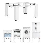 Washure Adjustable Laundry Pedestal Stand, 12 Inch Height Universal Washer Dryer Base, 18.7–31 Inch Adjustable Width, 1200 LBS Load Non-Slip Feet, White