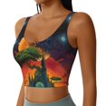 thumbnail image 2 of Sports Bras for Women Workout Tank Tops, Abstract Tree Castle Running Vest with Removable Cups, 2 of 2