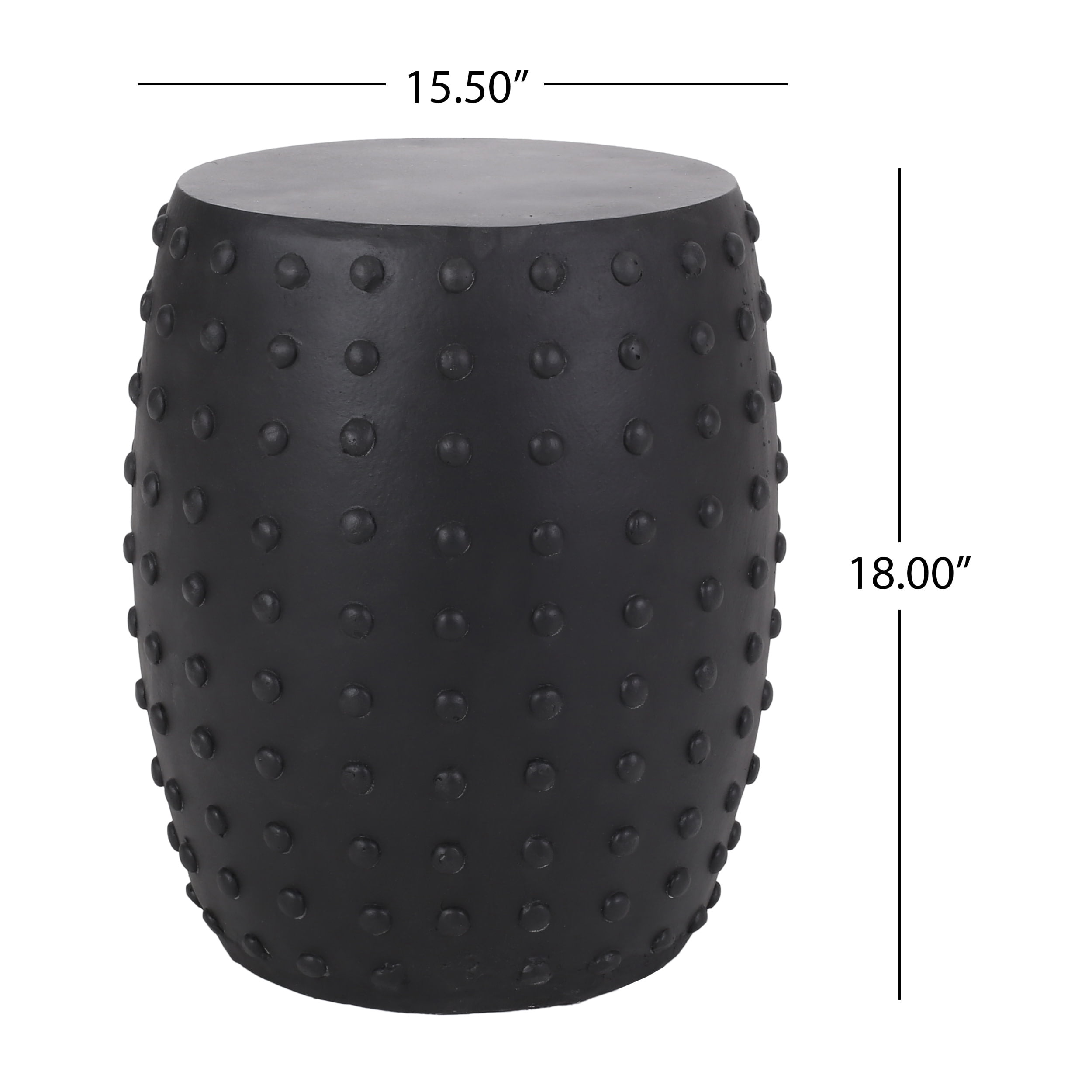Lintz Lightweight Concrete Outdoor Side Table, Matte Black