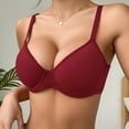 thumbnail image 2 of CFLVAEK Plus Size Bras for Women Wireless Push Up Everyday Bra Seamless Beauty Back Bralettes Stretch Adjustable Straps Bras for Large Bust Red 90C, 2 of 10
