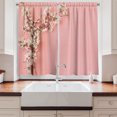 thumbnail image 2 of Ambesonne Almond Blossom Kitchen Curtains, Tree on Pastel Pink, 55"x39", Cream Pale Pink, 2 of 3