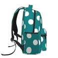 thumbnail image 3 of Fotbe Teal And White Polka Dot Mochila Casual con Estampado para Escuela, Viajes y Actividades al Aire Libre - Duradera, Ligera y Cómoda, 3 of 5