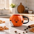 thumbnail image 7 of Halloween Pumpkin Coffee Mug with Ghost, 16.9oz Cute Ceramic Pumpkin Mug with Ghost Design, Orange Halloween Coffee Mugs for Fall Table Decorations, Ideal for Hot Cocoa Festive Party Drinks, 7 of 7