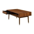 thumbnail image 2 of Teamson Home Dawson Modern Wooden Coffee Table with Drawer and Shelf, Walnut, 2 of 8