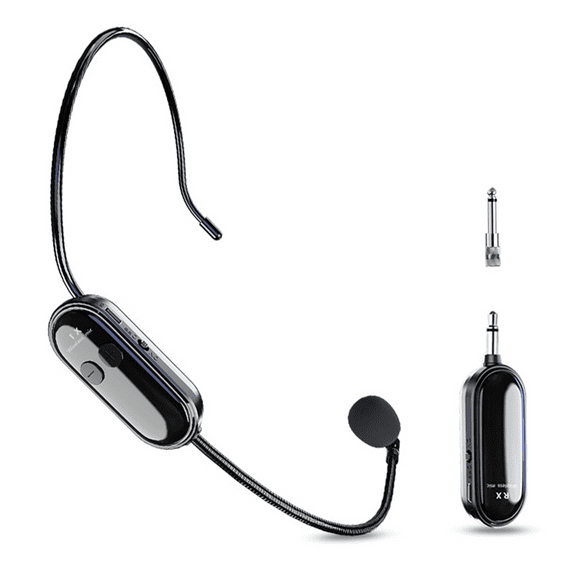 2.4G Wireless Microphone Headset Long Range Head Handheld Mic 2 in 1 for Teaching Stage Performers Fitness Instructors