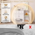 thumbnail image 6 of Costway Cat Litter Box Enclosure with 2 Drawers 3 Doors Anti-Toppling Devices Storage, 6 of 10