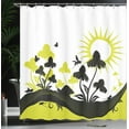thumbnail image 4 of Ambesonne Coneflower Shower Curtain, Blossoms and Insects, 69"Wx84"L, Dark Grey and Yellow Green, 4 of 5
