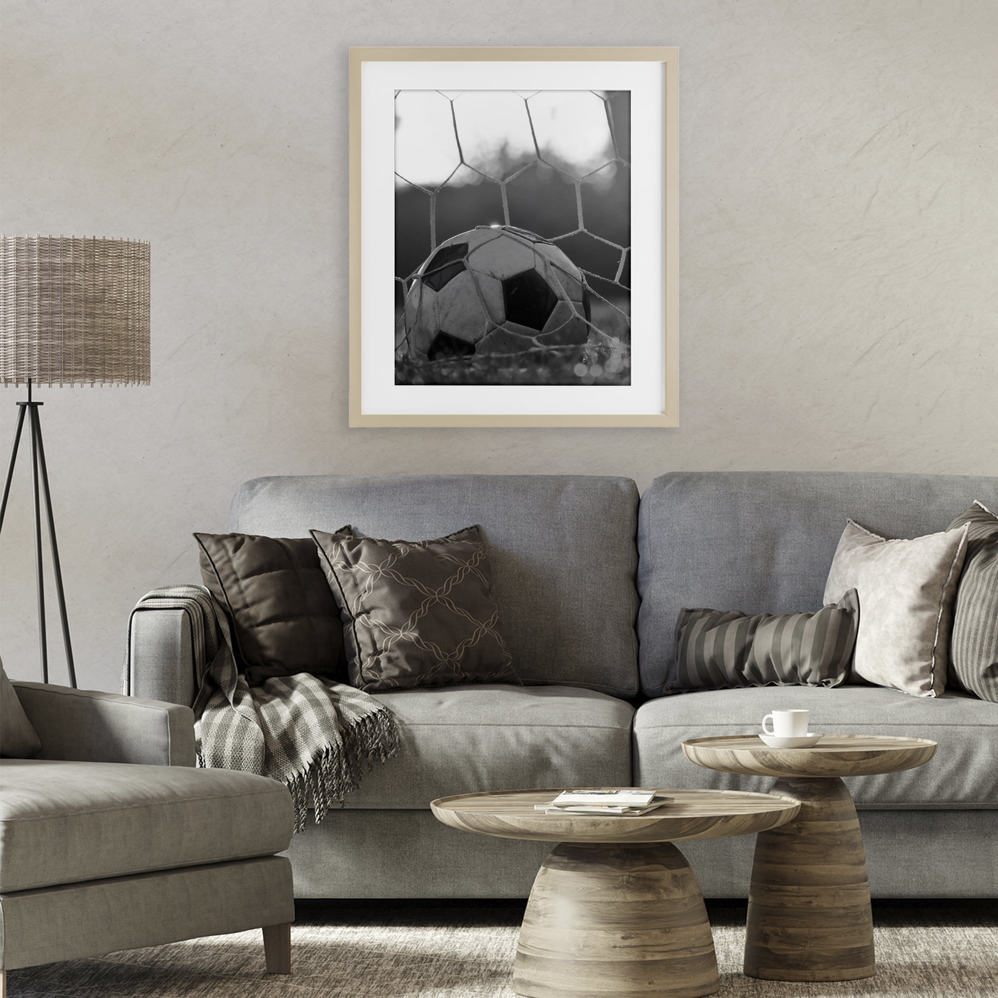 Stupell Industries Soccer Goal Score Birch Framed Print Under Glass, design by Marcus Prime