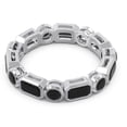 thumbnail image 3 of Diamond-Capitals 5.00 Carat Beautiful Emerald Cut Black Onyx Gemstone Eternity Band for Birthday Gift 18K White Gold Size 10, 3 of 8