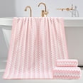thumbnail image 4 of cuyhtdup 2-Piece Bath Towel Set for Bathroom - Cotton Thick Soft Absorbent Towels in Gray Blue Yellow Green - Towels - for Home Spa and Gym Use - Long-lasting and Machine Washable, 4 of 7