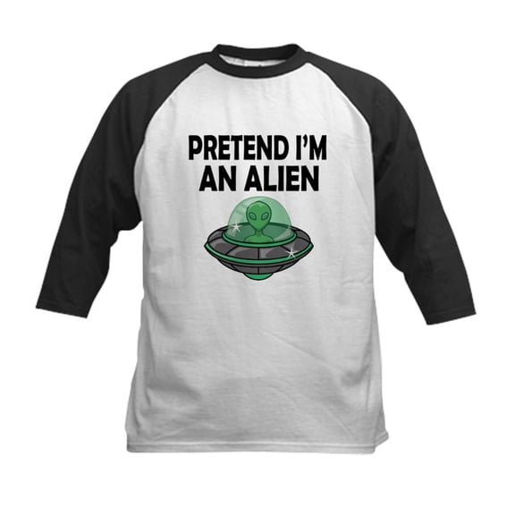 CafePress - Halloween Pretend Im An Alien Baseball Jersey - Kids Cotton Baseball Jersey, 3/4 Sleeve Shirt