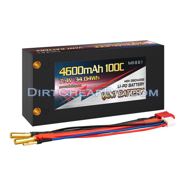 7 4v 4600mah 2s Cell 100c 2000c Shorty Hardcase Lipo Battery Pack W 4mm Bullets Deans Ultra Connector Walmart Com