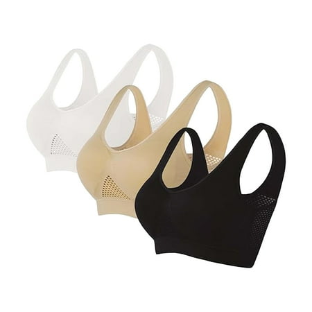Clearance!Uooqdmx Sports Bras for Women Plus Size Lingerie Sports Bras Comfort Bras Wireless Sleep Yoga Bras with Removable Bandeau Bra Coffee(2PC) XL