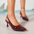 thumbnail image 7 of Hurxie Women's Slingback Kitten Heels Closed Pointed Toe Backless Wedding Party Dress Pumps Shoes Wine 5.5, 7 of 7