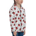 thumbnail image 5 of Rocae Red Ladybugs On Black Dotted for Zip Up Hoodies for Teen Sweatshirt with Hood-Small, 5 of 6