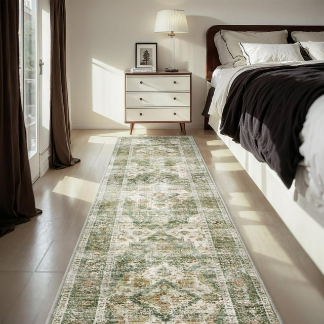 -Runner Rug X Rugs for Living Room- Machine Washable Rug-Soft Living Room Rug-Vintage Non Slip Carpet-Rugs for Bedrooms Dining Office