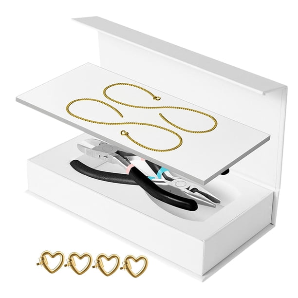 Kit de pulsera permanente, fabricación de pulseras para parejas, regalos informales, pulsera cerrada DIY para compromiso, Día de San Valentín, familia 1 par de oro